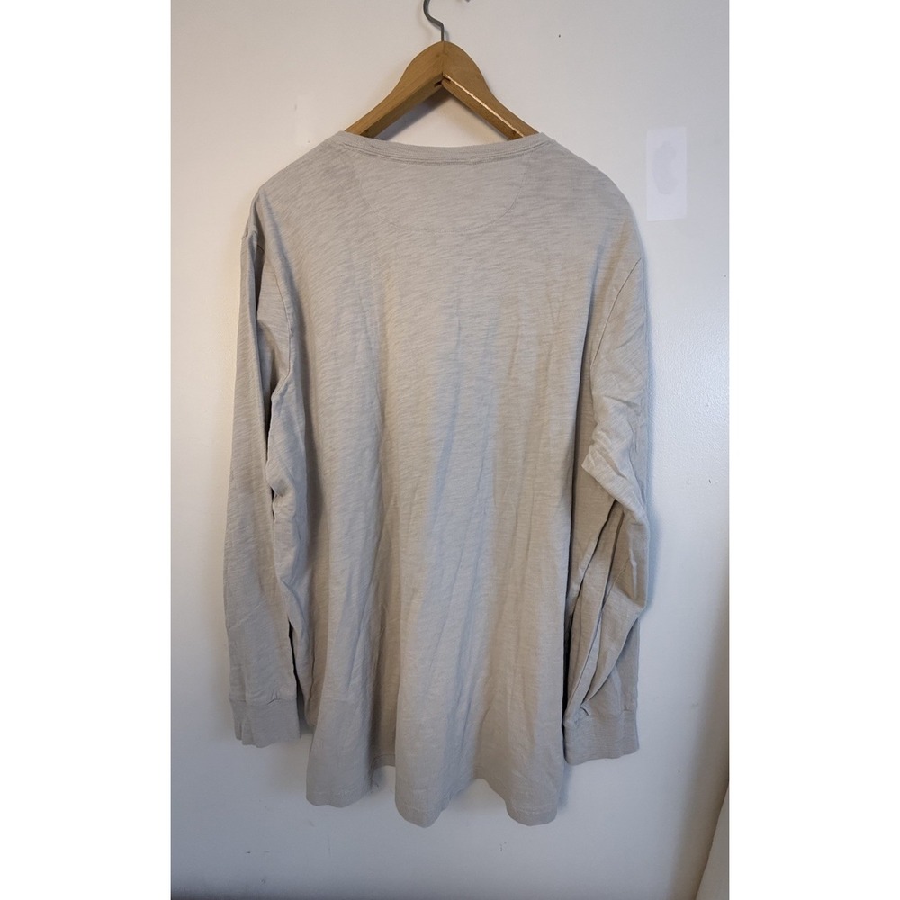 Criquet XXL Beige Long Sleeve Pocket Tee Quiet Luxury Coastal Minimalist Shirt - Picture 2 of 9